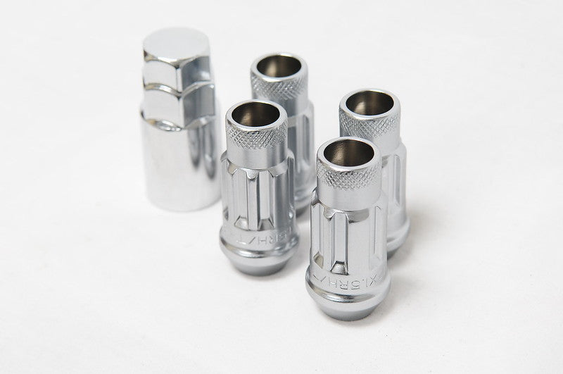 Wheel Mate Wheel Mate 12x1.25 48mm Muteki SR48 Silver Open End Locking Lug Nut - Set of 4 - Front View