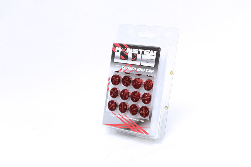 Wheel Mate Wheel Mate Monster Open End Lug Nut Set of 20 - Red 14x1.50 - Front View