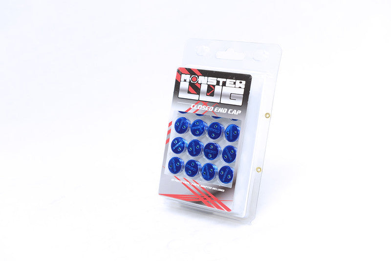 Wheel Mate Wheel Mate Monster Open End Lug Nut Set of 20 - Blue 14x1.50 - Front View