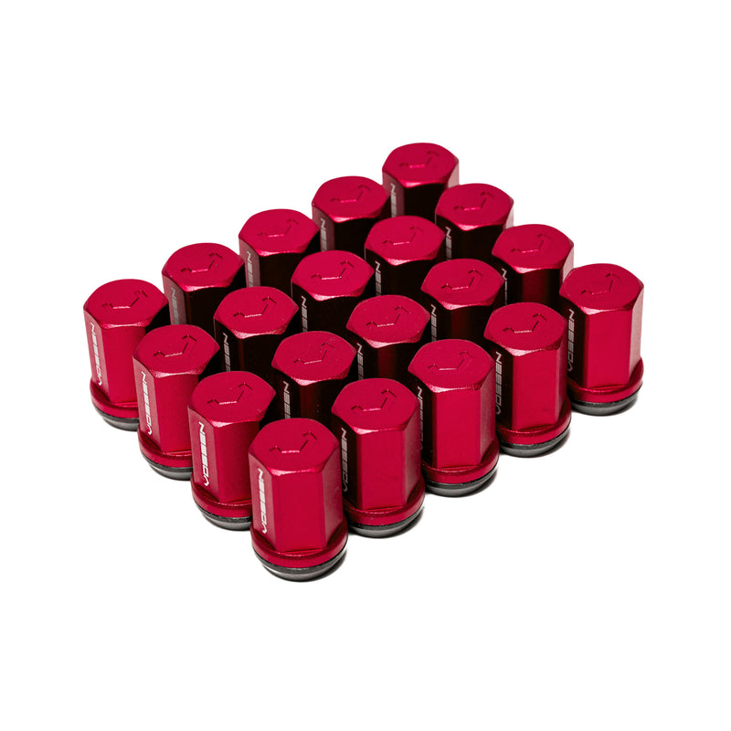 Vossen Vossen 35mm Lug Nut - 14x1.5 - 19mm Hex - Cone Seat - Red (Set of 20) - Front View