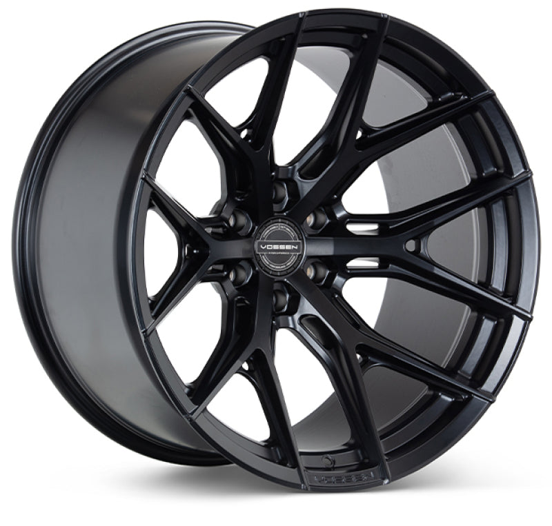 Vossen Vossen HF6-4 22x10 / 6x139.7 / ET-18 / Super Deep Face / 106.1 - Satin Black Wheel - Front View