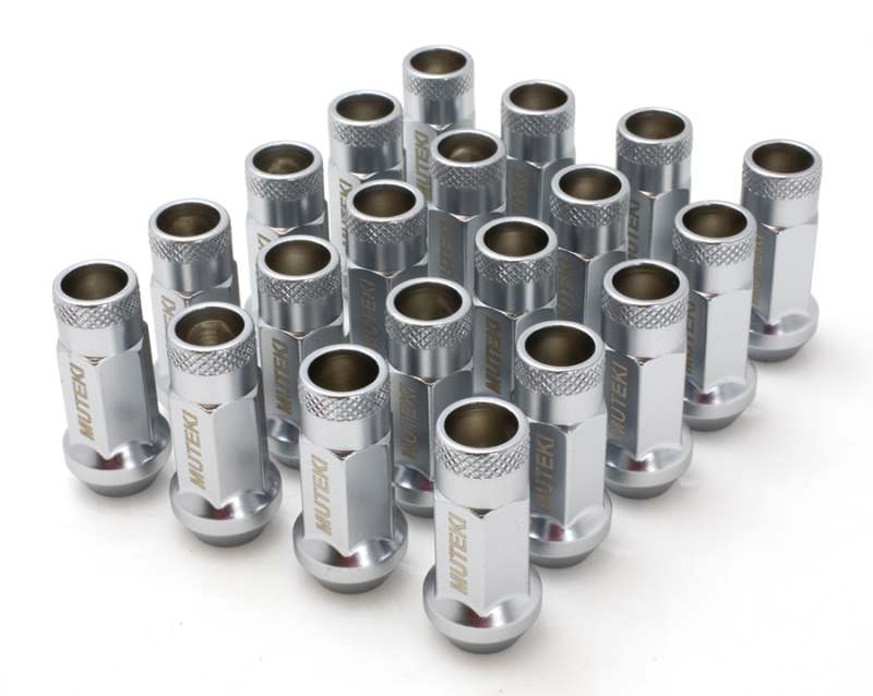 Wheel Mate Wheel Mate 12x1.50 48mm Muteki SR48 Satin Silver Open End Lug Nuts - Front View