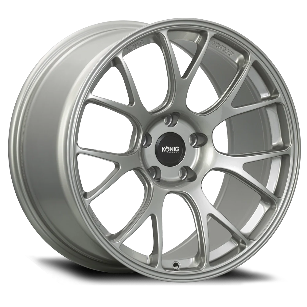Konig Konig Forged F1M 17X9 4X100 ET45 Ash Silver Knurled Bead - Front View