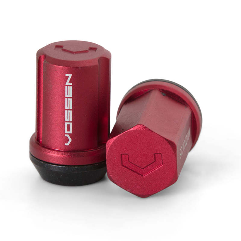 Vossen Vossen 35mm Lock Nut - 14x1.5 - 19mm Hex - Cone Seat - Red (Set of 4) - Front View