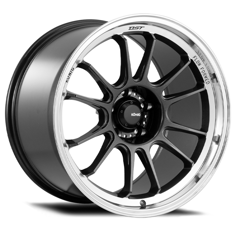 Konig Konig Hypergram 18x9.5 5x114.3 ET25 Metallic Carbon w/ Machined Lip - Front View