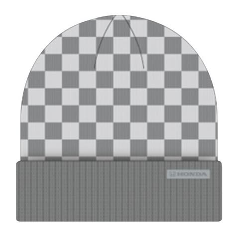 Honda Honda White and Gray Knit Beanie - digital drawing version