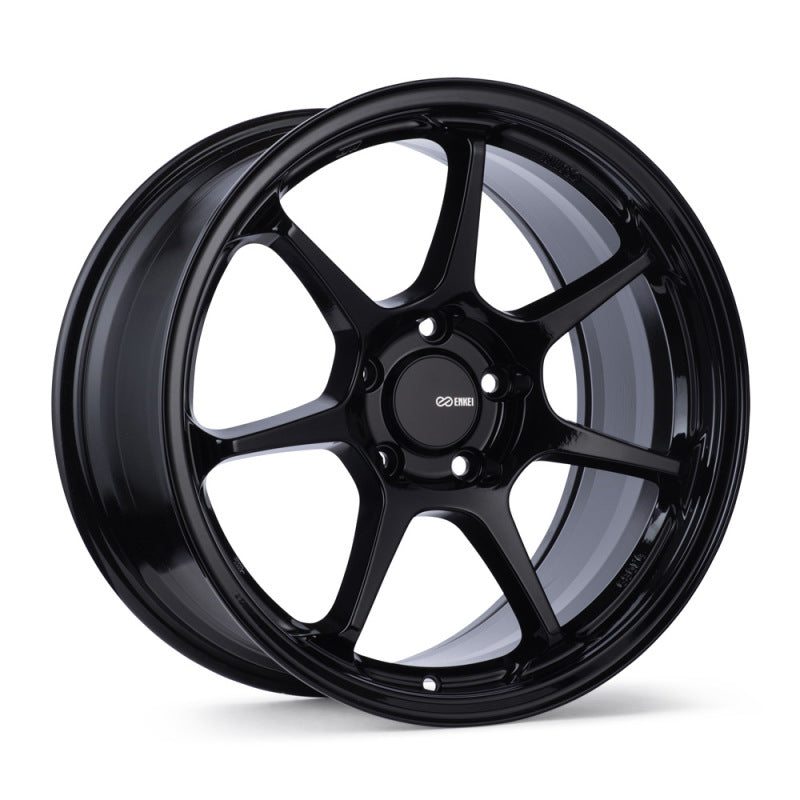 Enkei Enkei TS-7 18x9.5 5x114.3 38mm Offset 72.6mm Bore Gloss Black Wheel - Front View