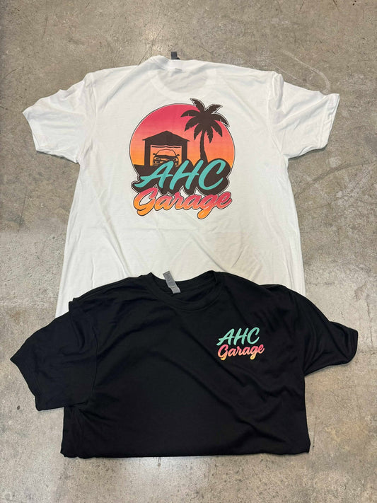 AHC Garage “Never Ending Summer” edition t-shirt Black Front Logo and White Rear Logo