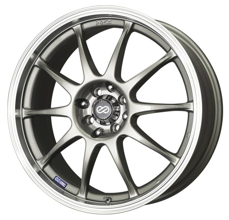 Enkei Enkei J10 17x7 4x100/114.3 42mm Offset 72.62mm Bore Dia Silver w/ Machined Lip Wheel - Front View