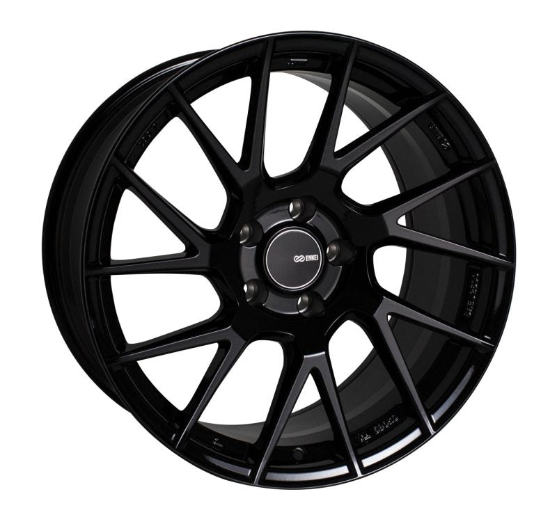 Enkei Enkei TM7 18x9.5 5x114.3 38mm Offset 72.6mm Bore Gloss Black Wheel - Front View
