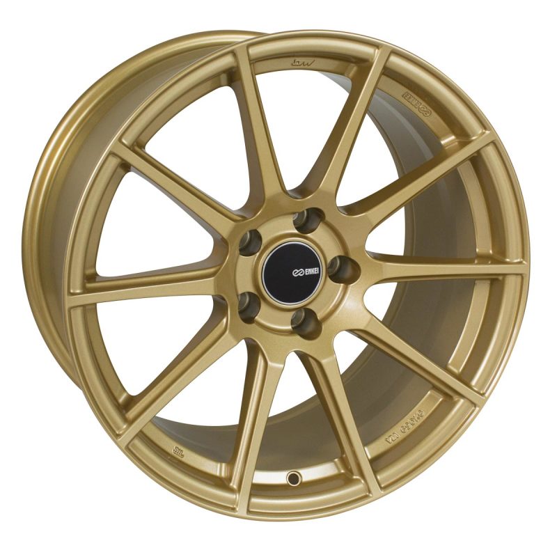 Enkei Enkei TS10 18x8 45mm Offset 5x100 Bolt Pattern 72.6mm Bore Dia Gold Wheel - Front View