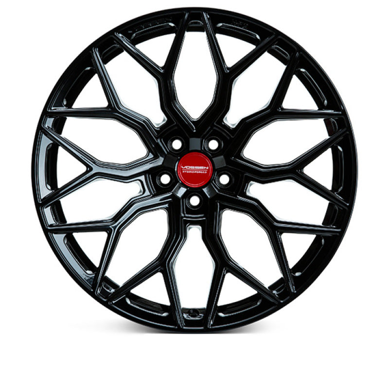 Vossen Vossen HF-2 24x10 / 5x120 / ET32 / Deep Face / 72.56 - Gloss Black Wheel - Front View