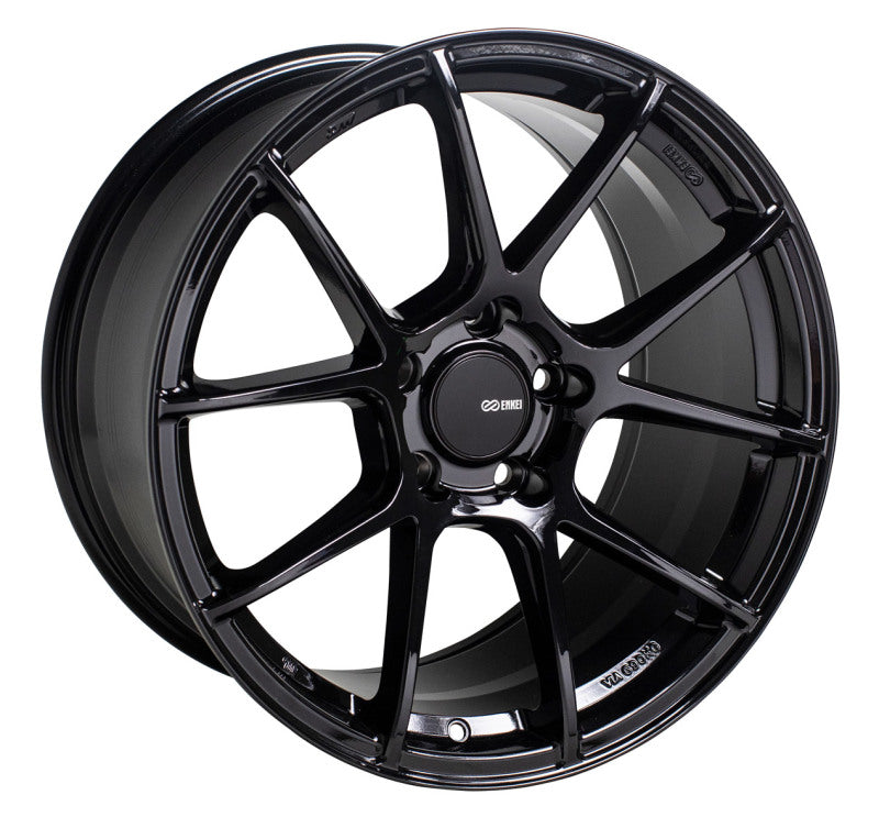 Enkei Enkei TS-V 18x8.5 5x120 38mm Offset 72.6mm Bore Gloss Black Wheel - Front View