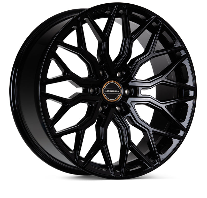 Vossen Vossen HF6-3 24x10 / 6x139.7 / ET25 / Deep Face / 106.1 - Gloss Black Wheel - Front View