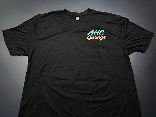 AHC Garage Never Ending Summer T-Shirt Black Front View Limited AHC Meet Merch