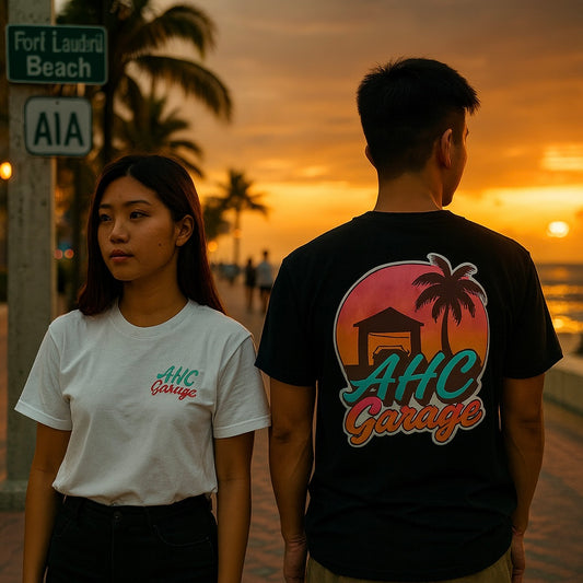 AHC Garage “Never Ending Summer” Edition T-Shirt (Guy and Girl View)