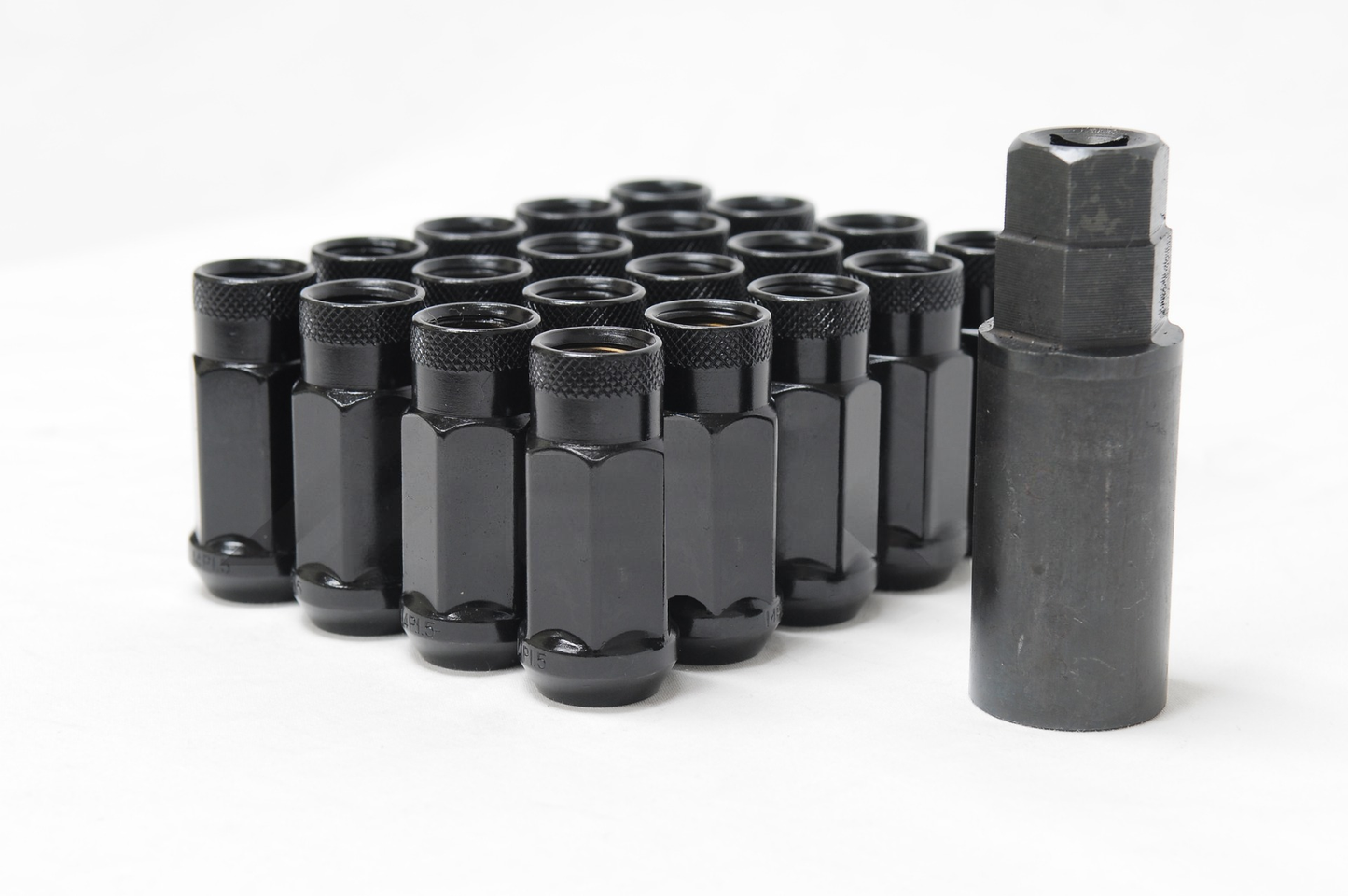 Wheel Mate Wheel Mate Monster Open End Lug Nut Set of 20 - Black 14x1.50 - Front View