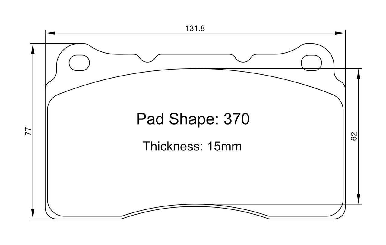 Paragon PBP370 Front Brake Pads Civic Type R FK8 FL5 Diagram