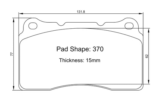Paragon PBP370 Front Brake Pads Civic Type R FK8 FL5 Diagram