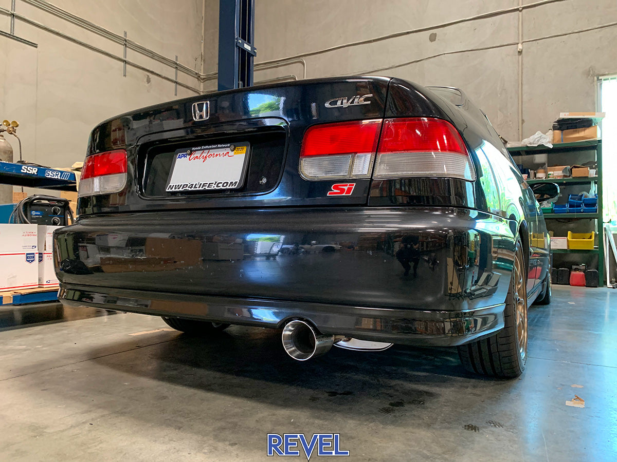 SRS Axleback Exhaust System – 2001-2005 Honda Civic EX DX LX – Blue Tip – Single Exit