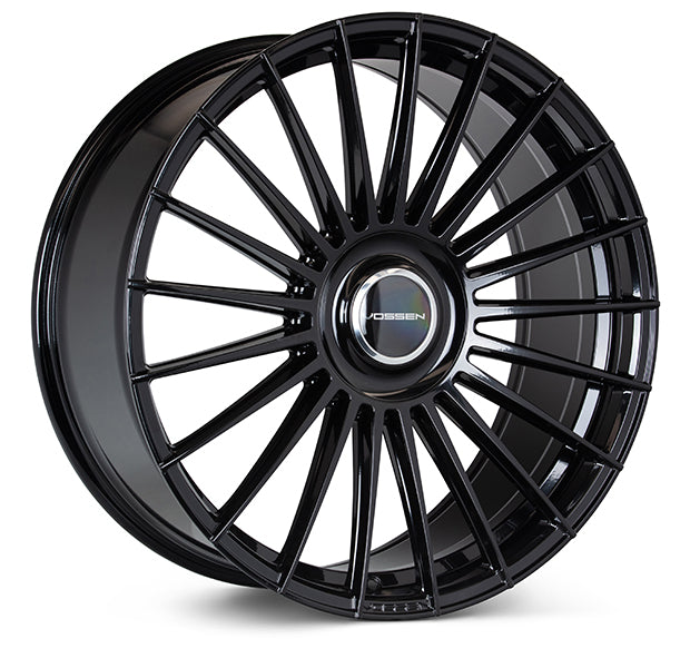 Vossen Vossen HF-8 24x10 / 6x135 BP / ET25 / 87.1 CB / Deep - Gloss Black Wheel - Front View