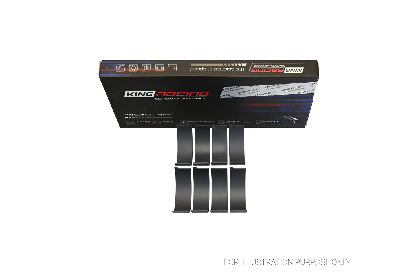 King Engine Bearings King Honda B18C1/B18C5 (Size STD) Performance Rod Bearing Set - Front View