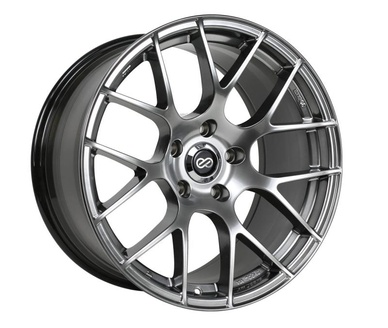 Enkei Enkei Raijin 18x8.5 38mm Offset 5x114.3 Bolt Pattern 72.6 Bore Diameter Hyper Silver Wheel - Front View