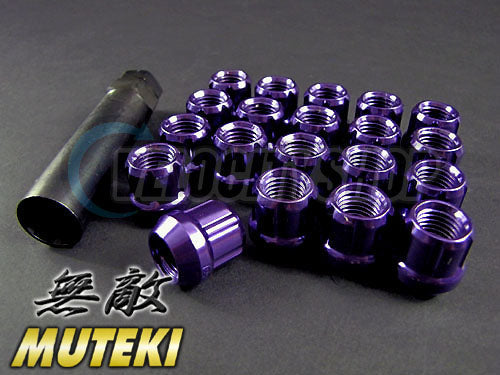 Wheel Mate Wheel Mate Muteki Open End Lug Nuts - Purple 12x1.25 - Front View