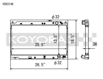 Koyo Koyo 94-01 Acura Integra (MT w/ Showa/Denso OEM) Radiator | V083146 - Front View