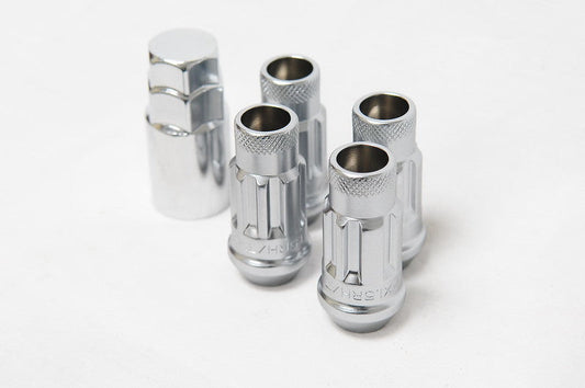 Wheel Mate Wheel Mate 12x1.25 48mm Muteki SR48 Silver Open End Locking Lug Nut - Set of 4 - Front View