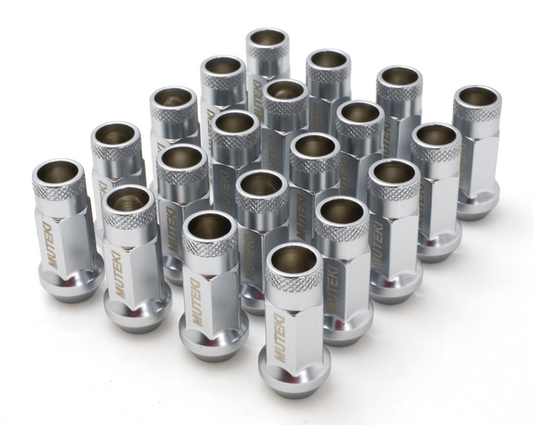 Wheel Mate Wheel Mate 12x1.25 48mm Muteki SR48 Satin Silver Open End Lug Nuts - Front View