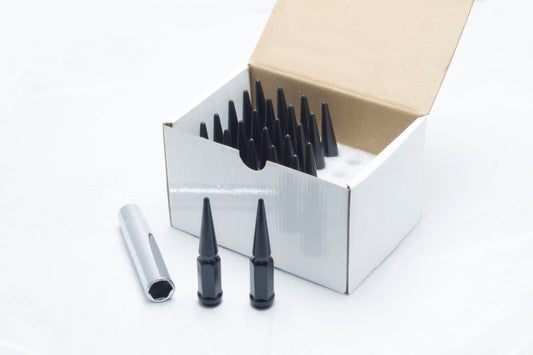Wheel Mate Wheel Mate Spiked Lug Nuts Set of 24 - Black 14x1.50 - Front View