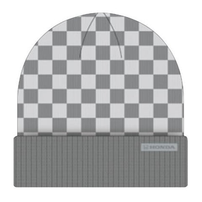 Honda Honda White and Gray Knit Beanie - digital drawing version