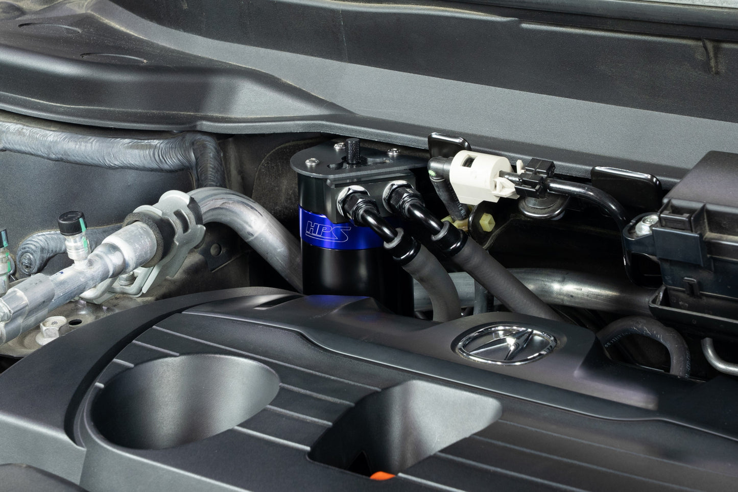 HPS Performance Billet Aluminum Oil Catch Can Kit, Blue, 860-015BL