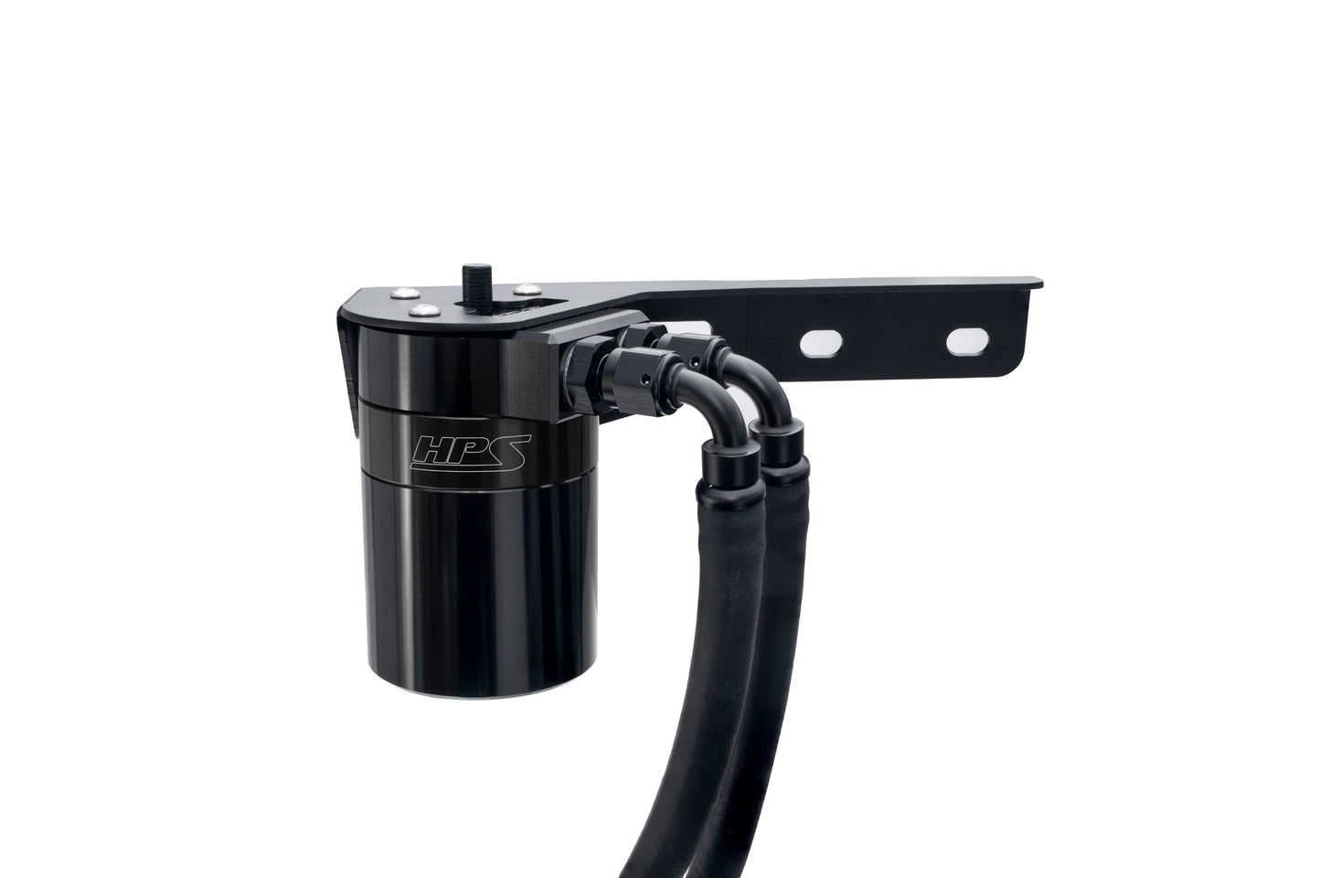 HPS Performance Billet Aluminum Oil Catch Can Kit, Black, 860-015WB