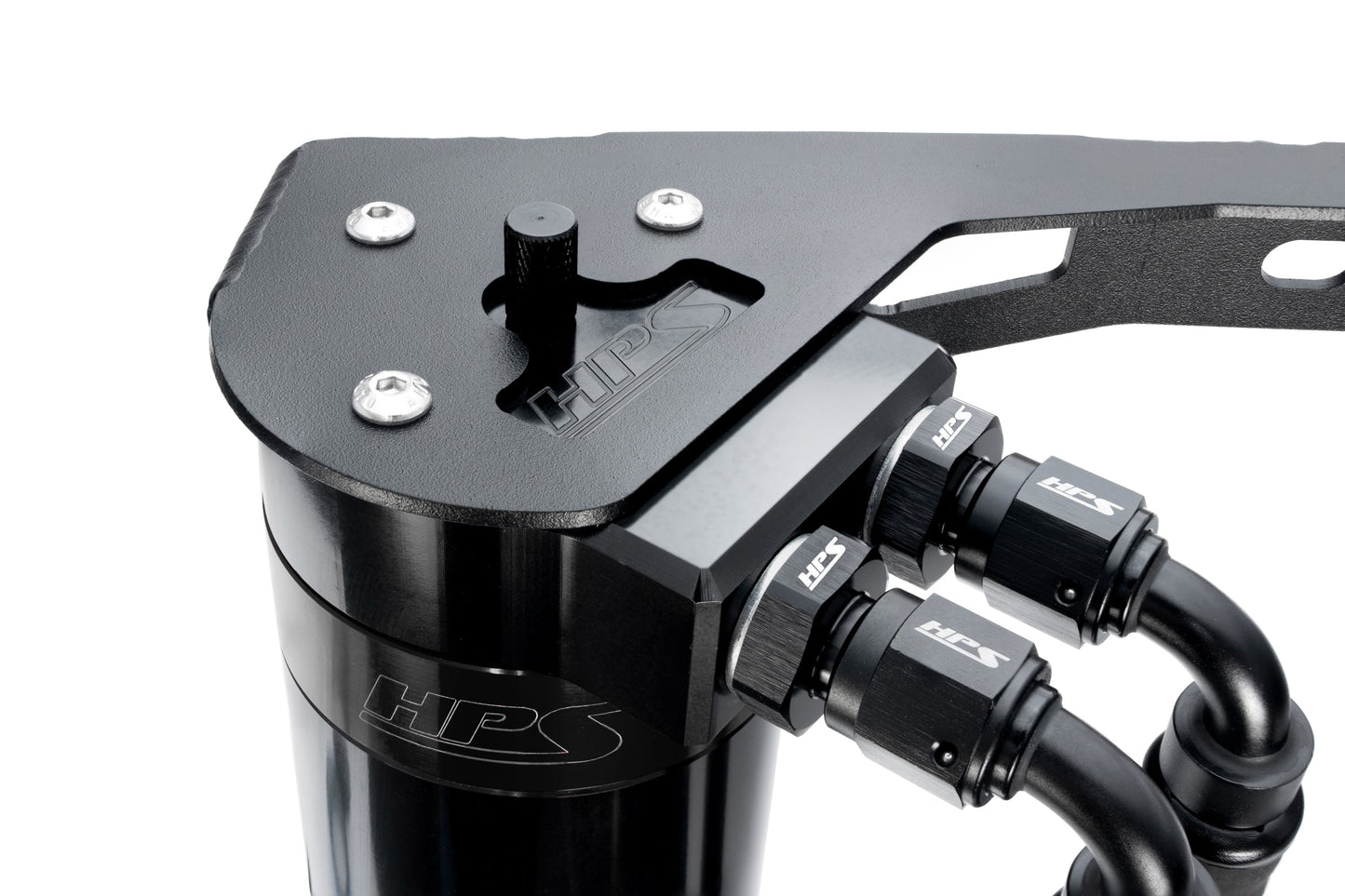 HPS Performance Billet Aluminum Oil Catch Can Kit, Black, 860-015WB