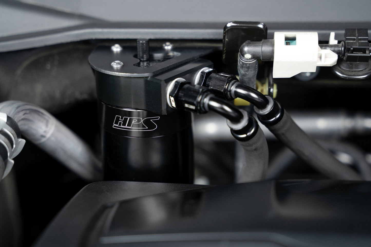 HPS Performance Billet Aluminum Oil Catch Can Kit, Black, 860-015WB