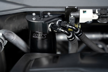 HPS Performance Billet Aluminum Oil Catch Can Kit, Black, 860-015WB