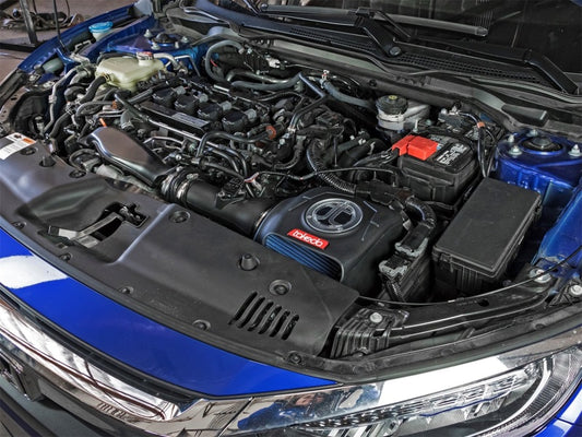 Engine bay view showing Takeda Stage-2 intake installed in Civic 1.5T
