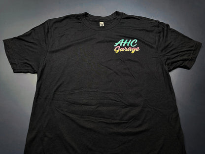 AHC Garage Never Ending Summer T-Shirt Black Front View Limited AHC Meet Merch