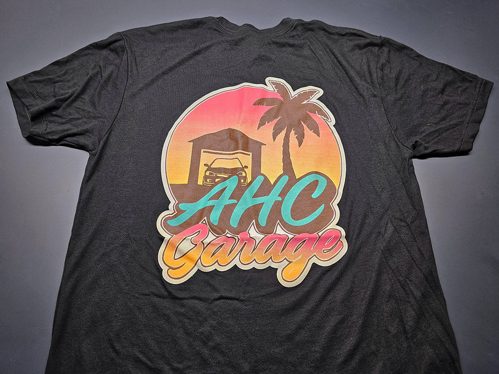 AHC Garage Never Ending Summer Black T-Shirt Rear View 