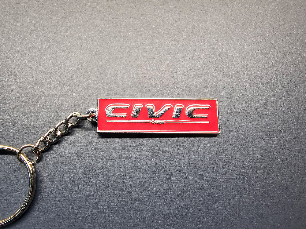 Honda Official Licensed Civic Coupe Metal Keychain Red