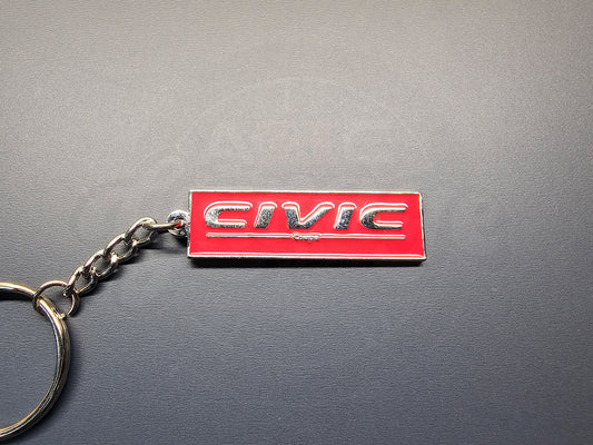Honda Official Licensed Civic Coupe Metal Keychain Red