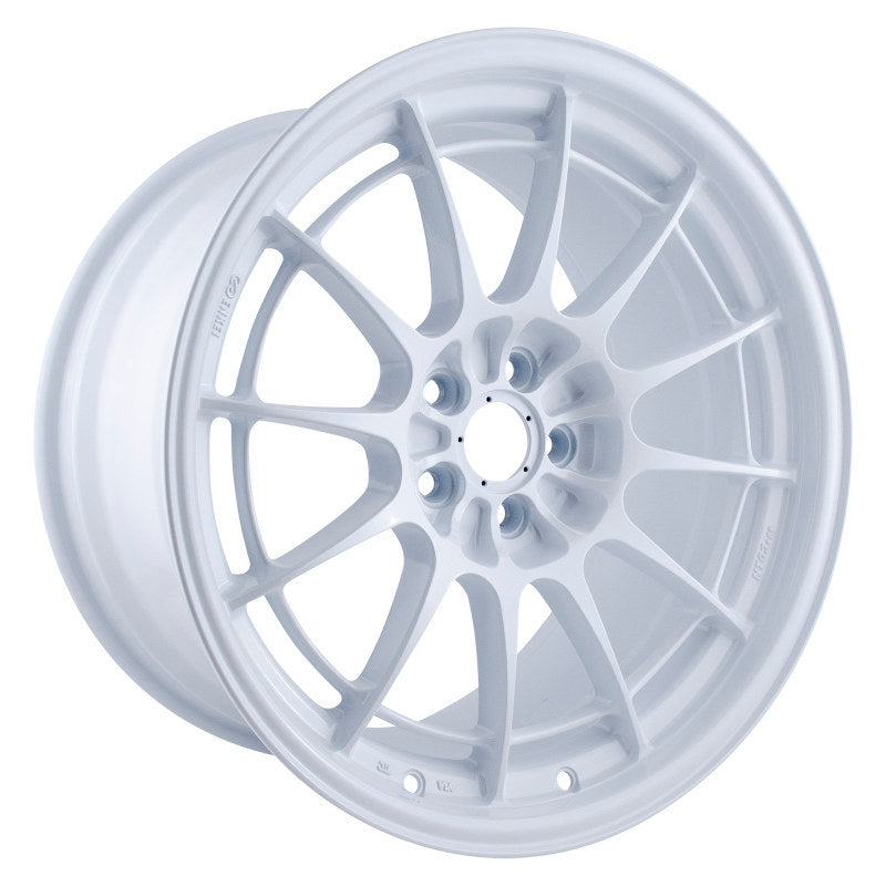 Enkei NT03+M 18x9.5 Vanquish White racing wheel front view