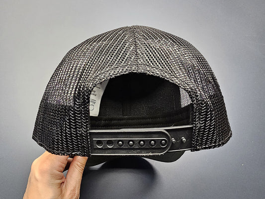 Rear view of Honda snapback trucker hat with adjustable closure