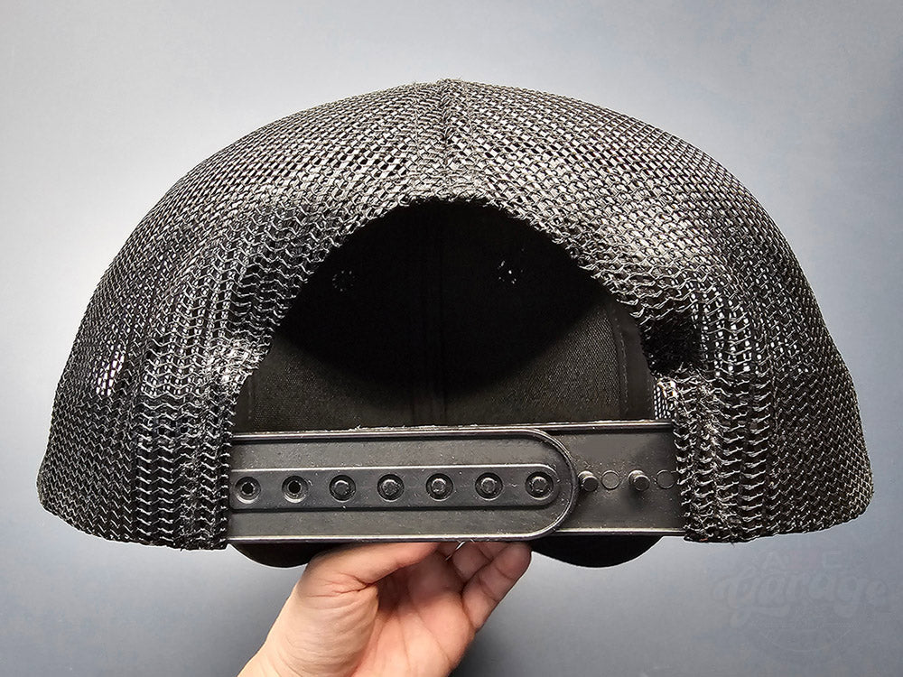 Back View of Black Camo Honda Trucker Hat – Adjustable Strap