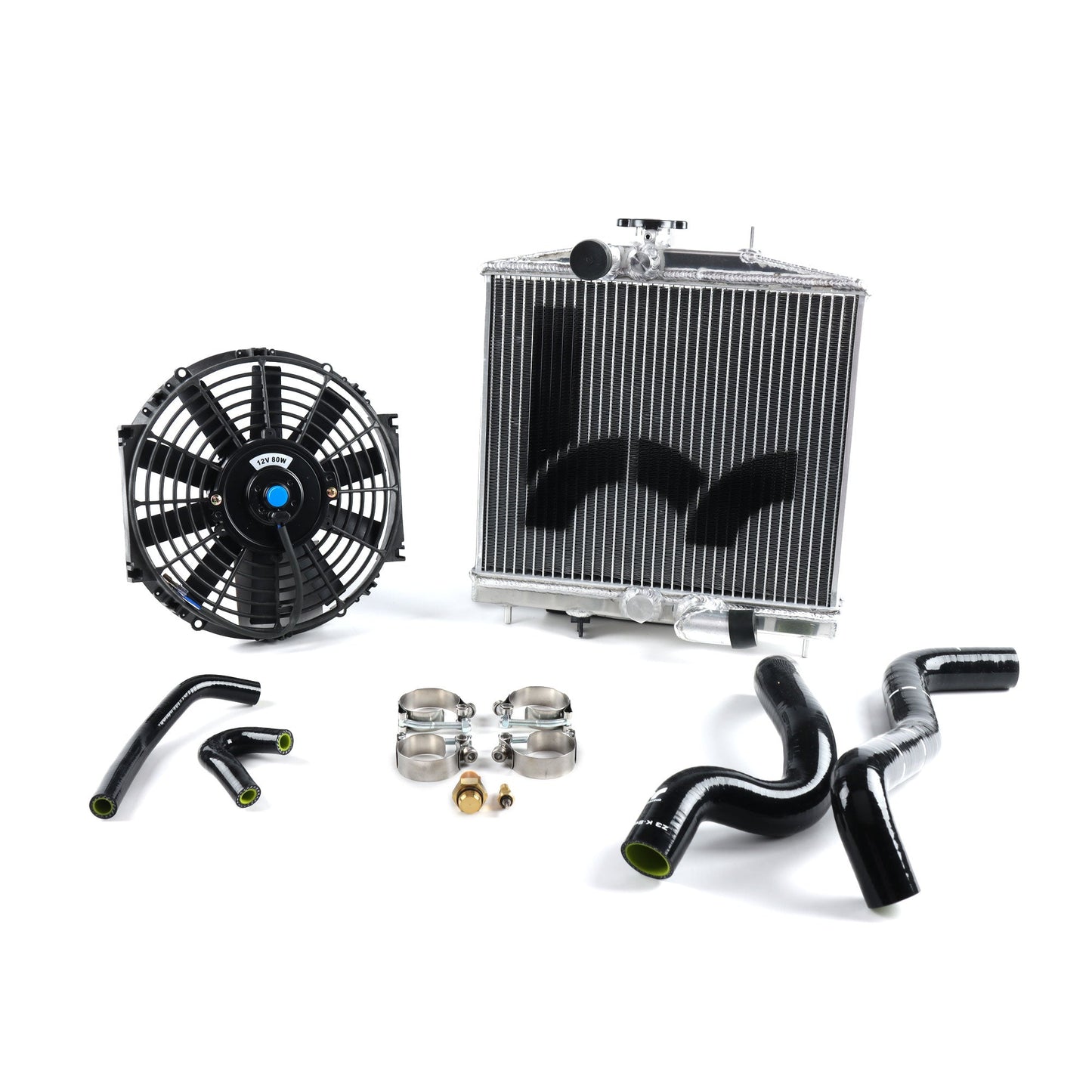 Hybrid Racing Hybrid Racing K-Swap Cooling Package Half-Size Rad (EG & Del Sol K20Z3/K24) - Front View