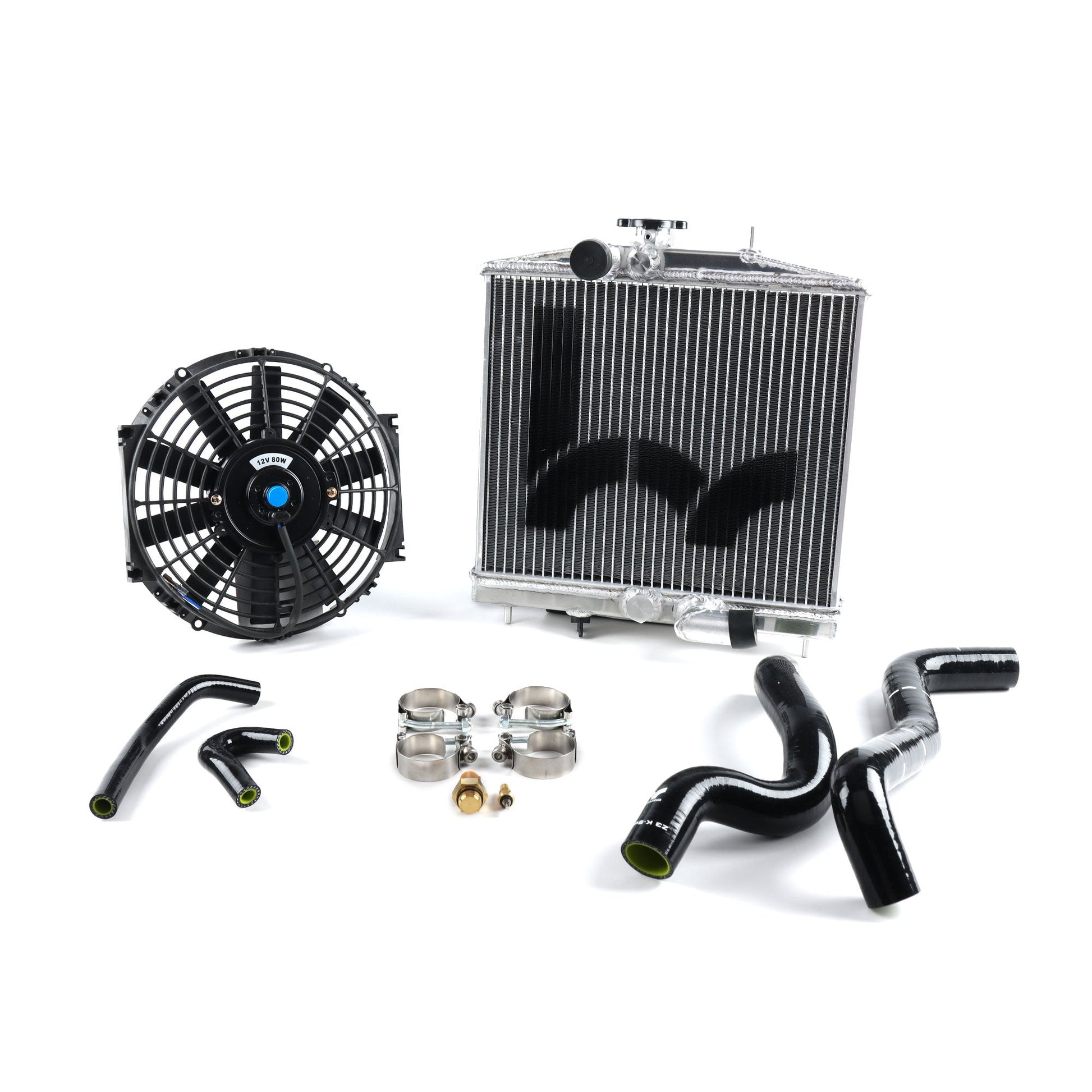 Hybrid Racing Hybrid Racing K-Swap Cooling Package Half-Size Rad (EG & Del Sol K20Z3/K24) - Front View
