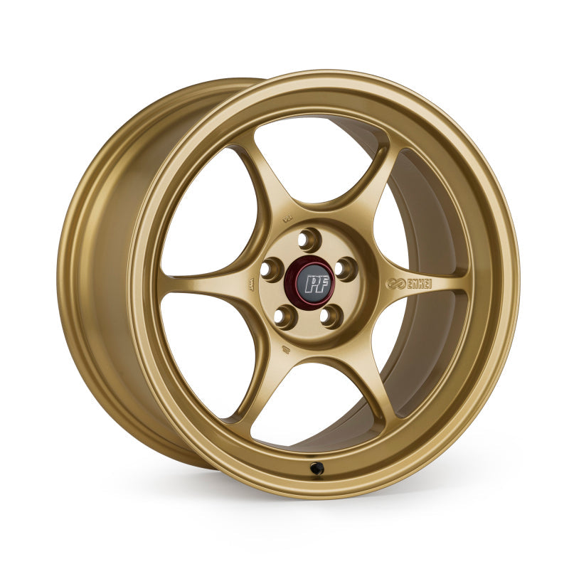 Enkei PF06 16x8 4x100 +30 Gold wheel