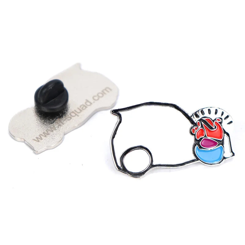 FF Squad FF Heart Lapel Pin (Enamel Pin) - Front View